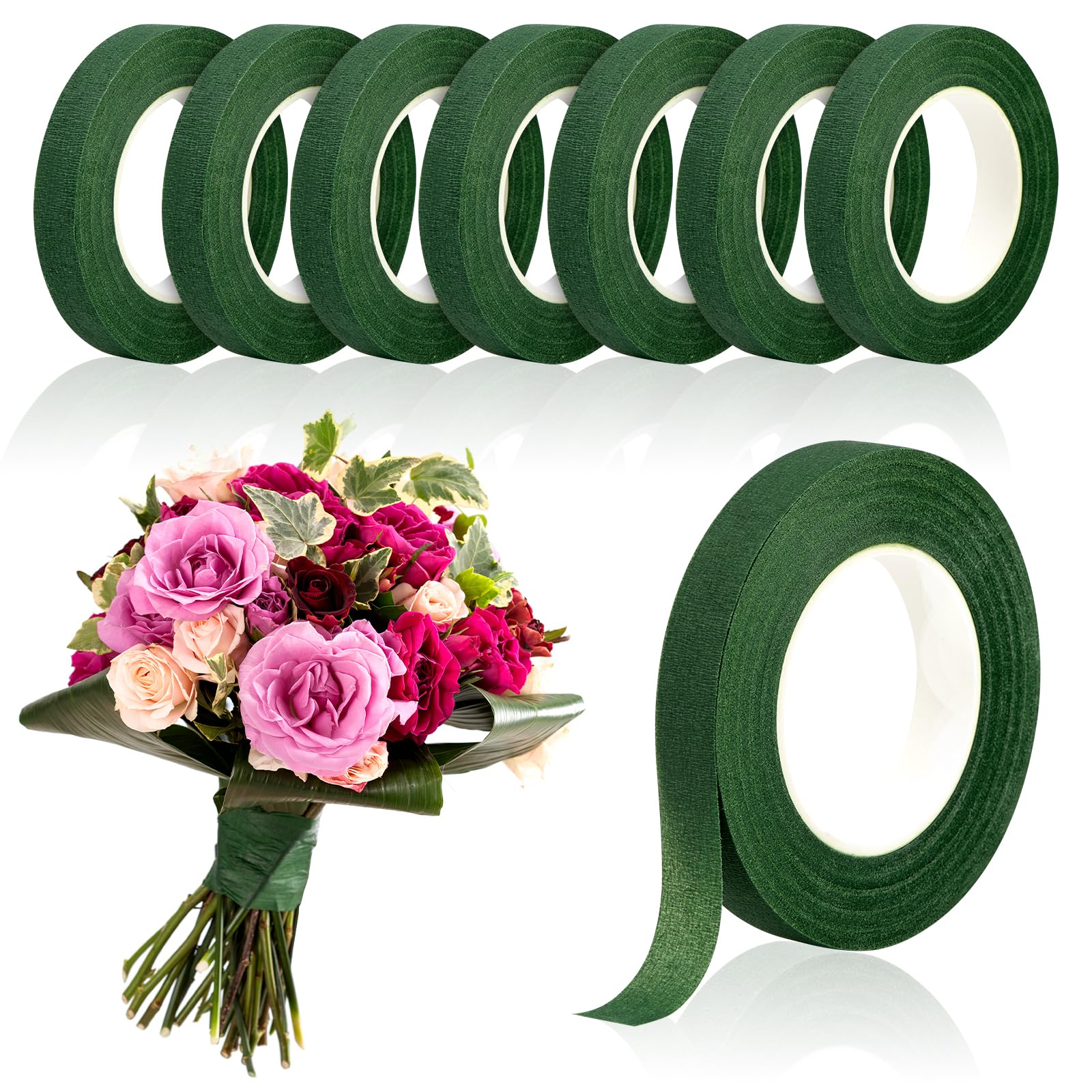 Wedding Supply Decor - Cinta Floral Verde de 20 Yardas,