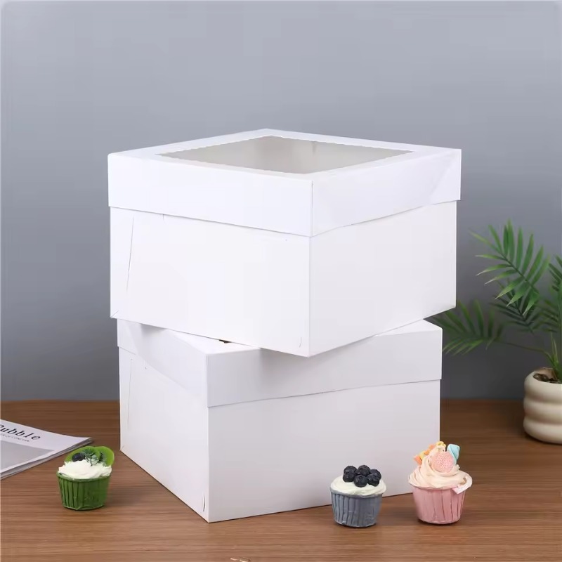 Wedding Supply Decor - Cajas de Pastel Blancas Desechables con