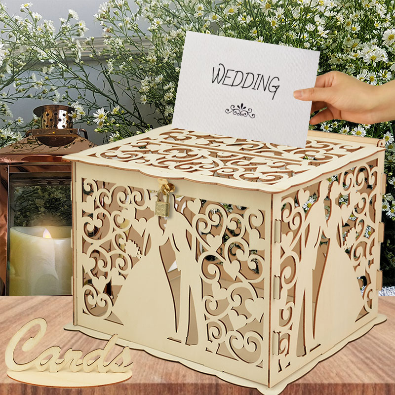 Wedding Supply Rentals - Cajas de tarjetas de madera para