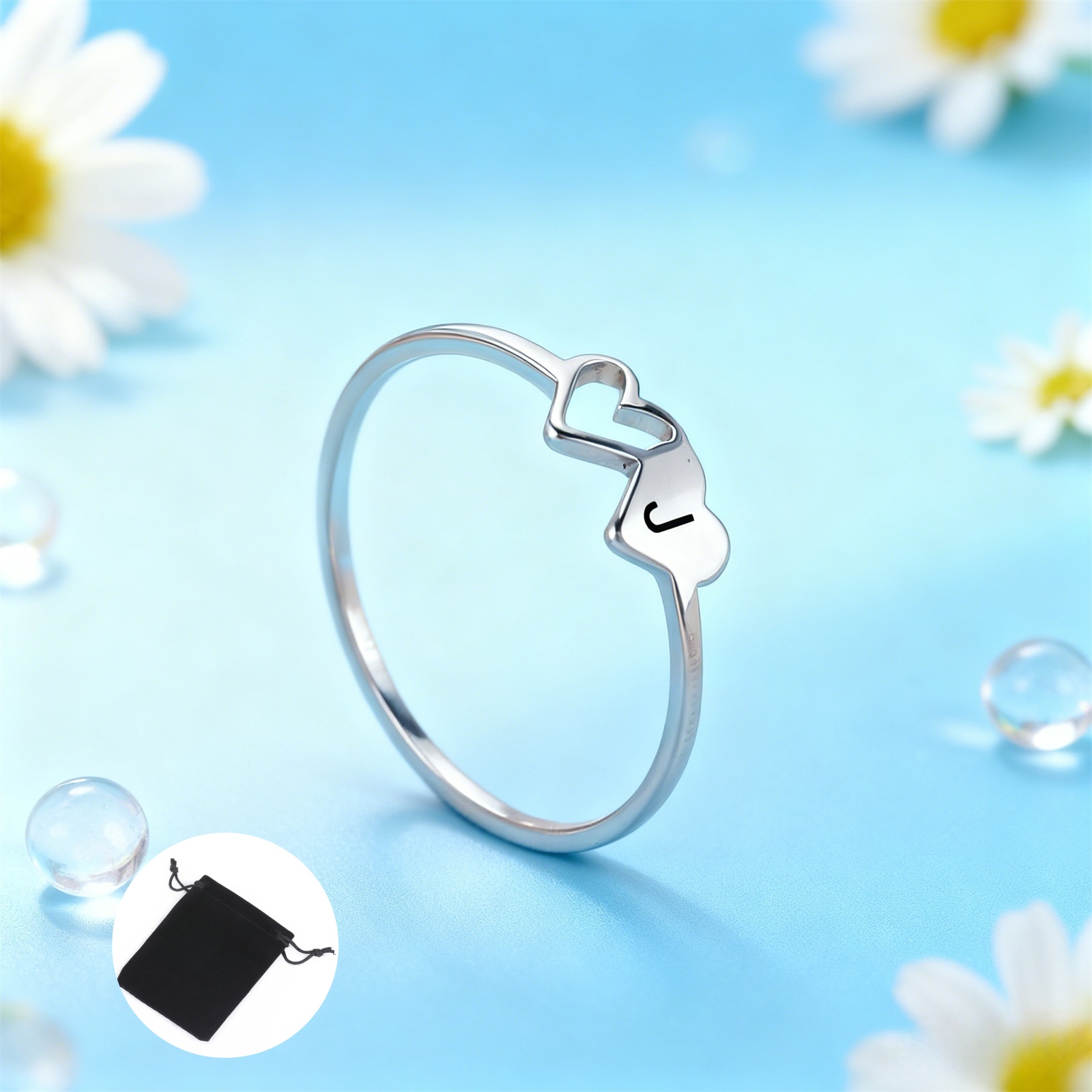 Anillo de doble corazón con in - Wedding Z reseña y precio