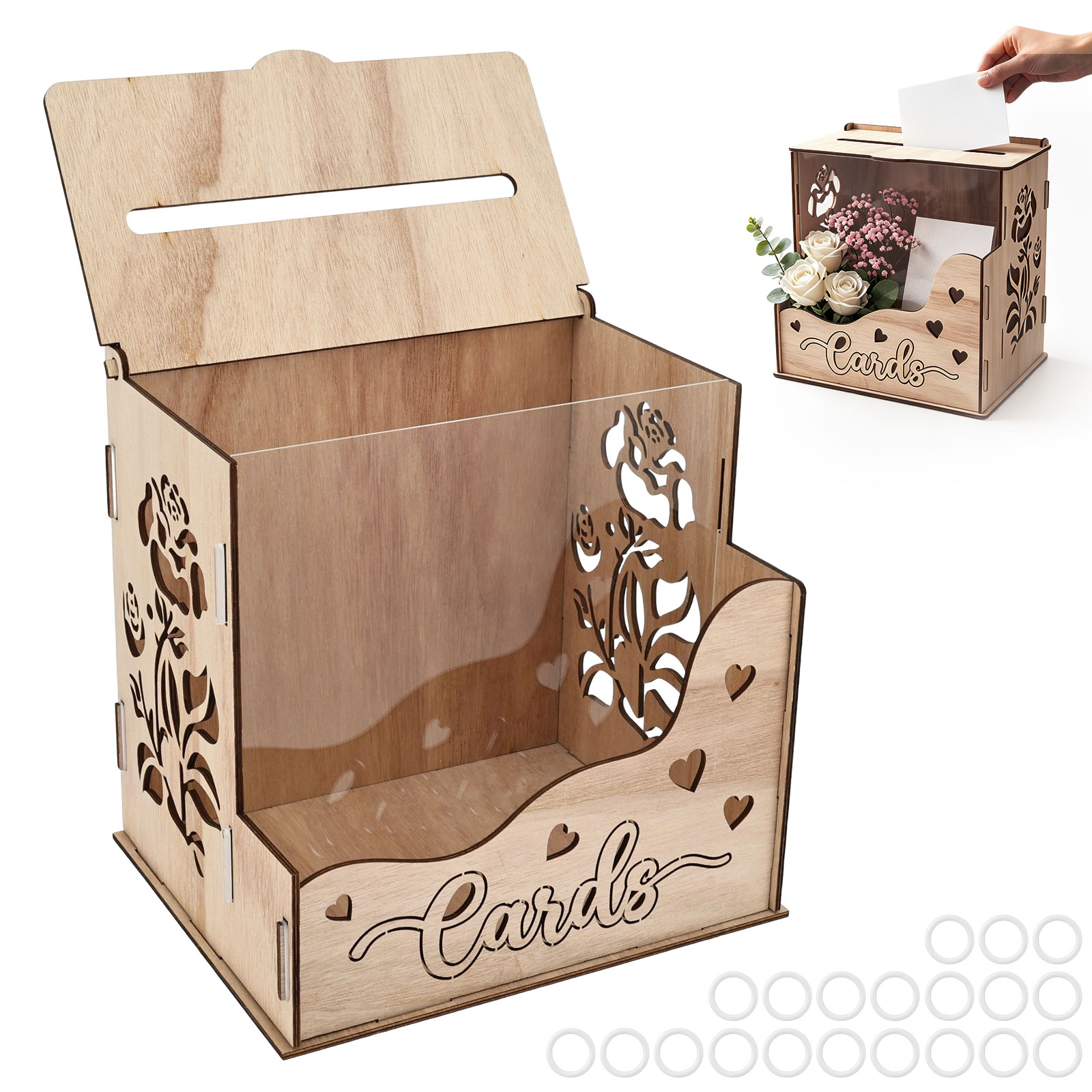 Caja de Madera para Tarjetas d - Wedding Card Box reseña y precio
