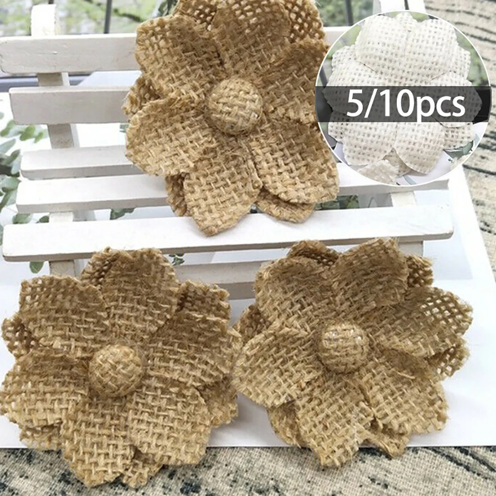 10 Uds. De flores de arpillera - Wedding Supply Rentals reseña y precio