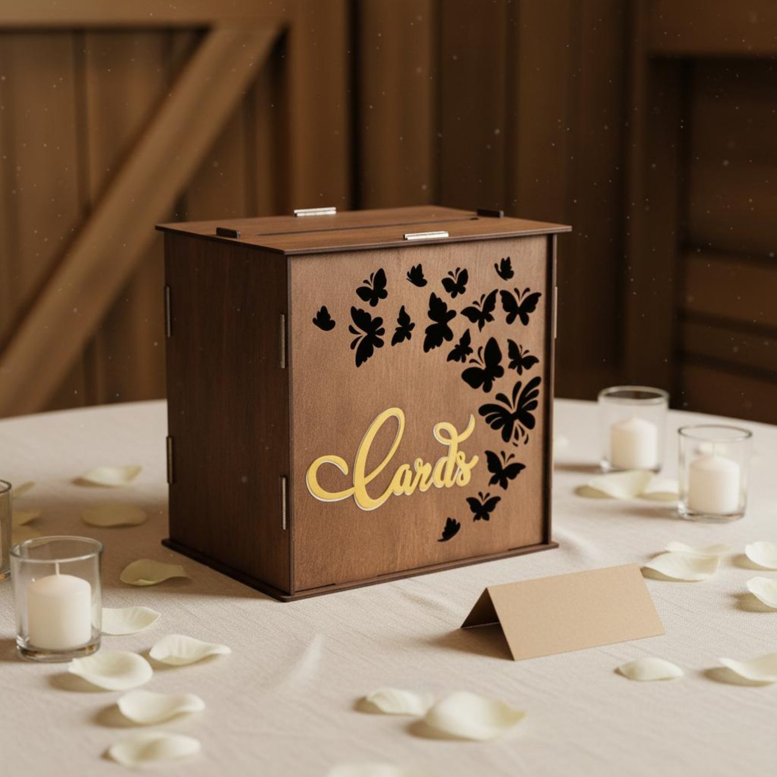 Caja de Madera para Tarjetas d - Wedding Card Box reseña y precio
