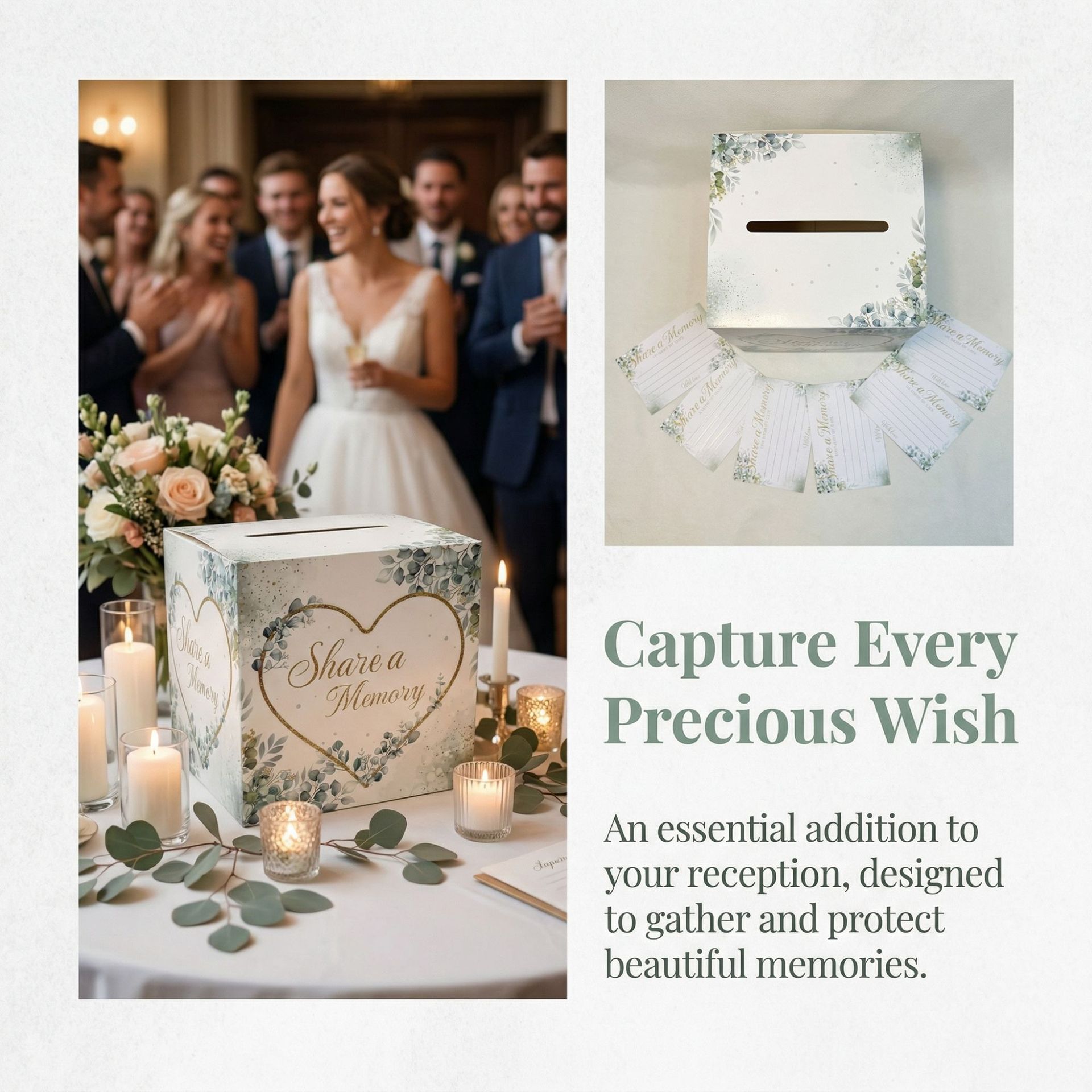 Caja de tarjetas floral blanca - Wedding Card Box reseña y precio