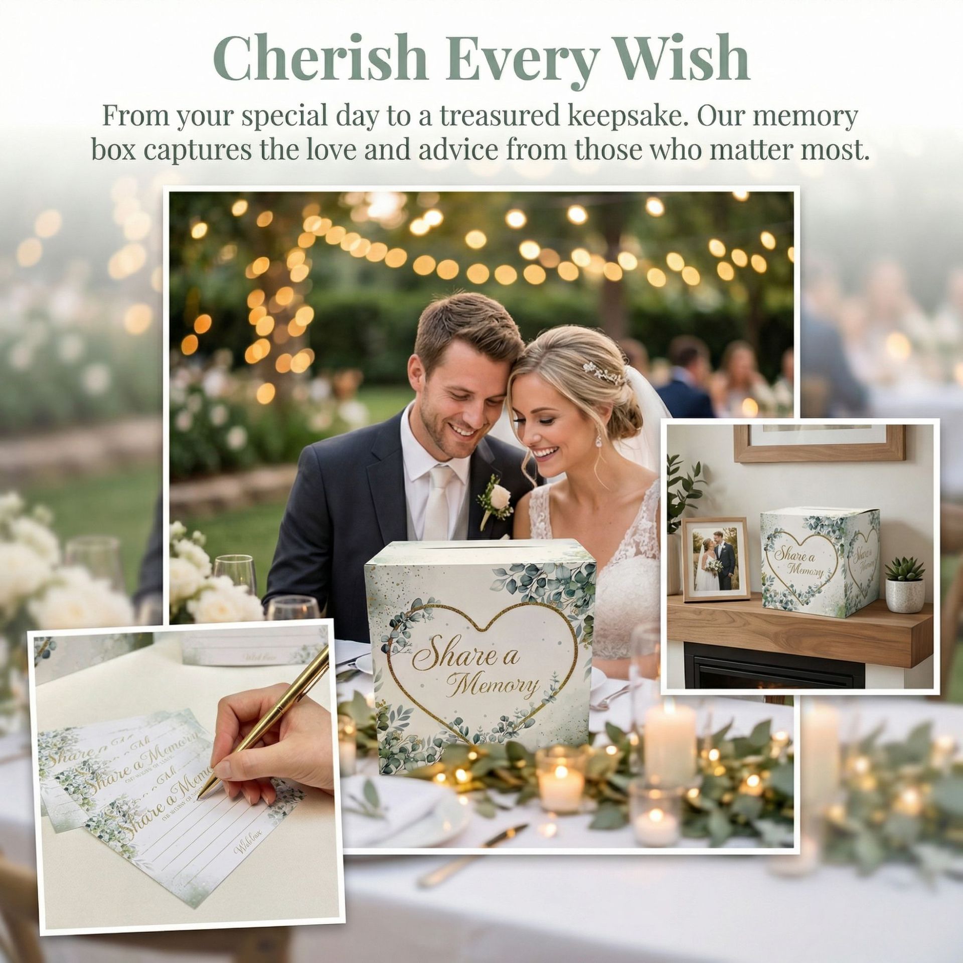 Caja de tarjetas floral blanca - Wedding Card Box reseña y precio