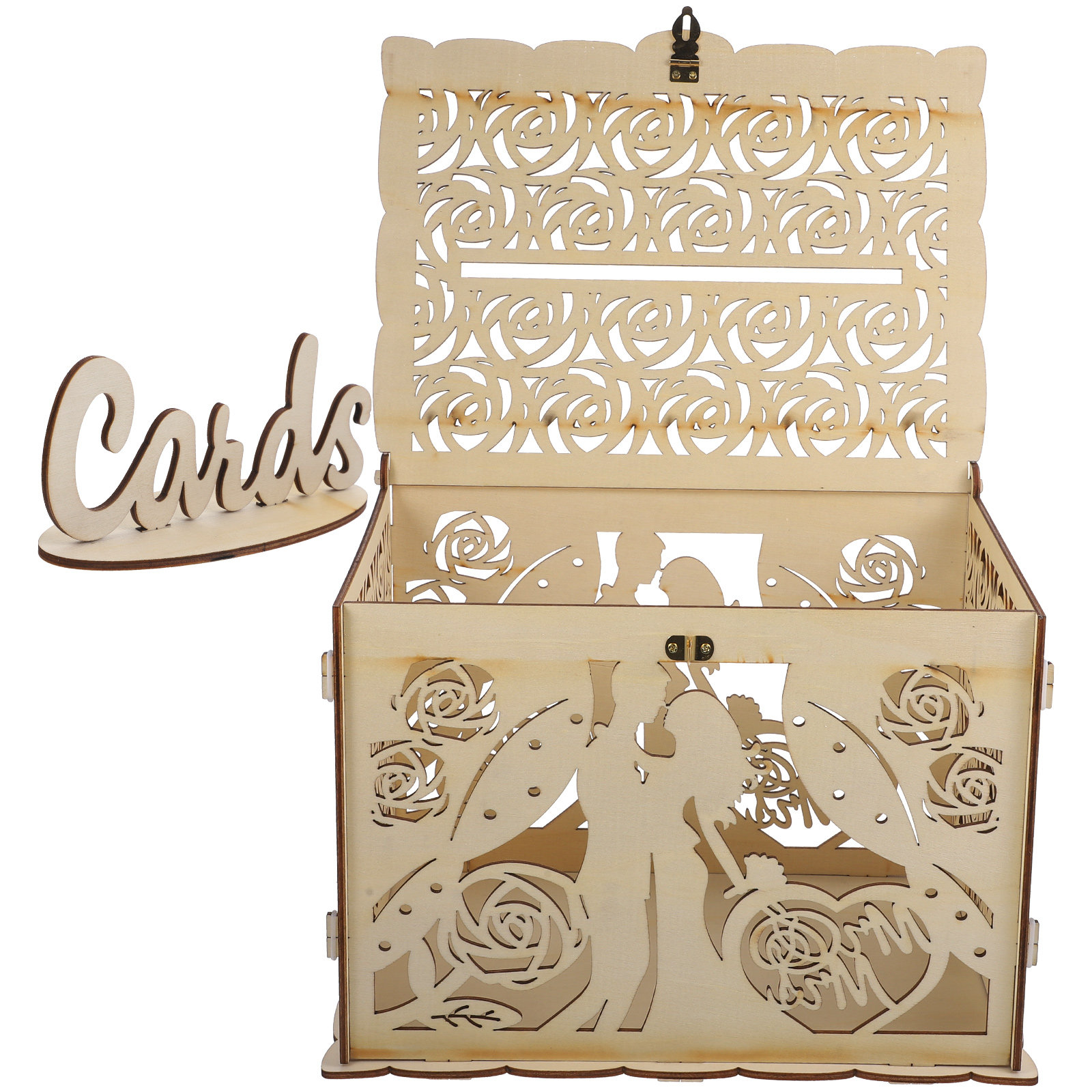 Caja de Madera Rústica con Dis - Wedding Card Box reseña y precio