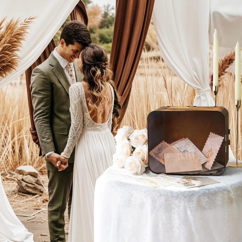 Caja de madera para tarjetas d - Wedding Card Box reseña y precio