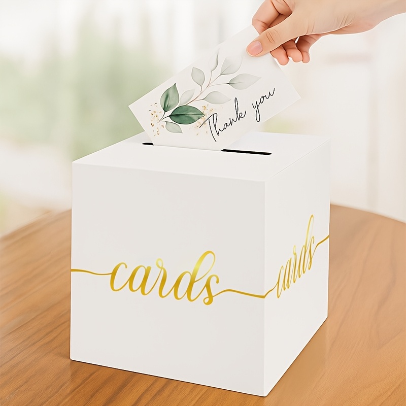 Tarjeta de boda blanca con caj - Wedding Card Box reseña y precio