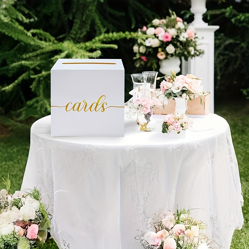 Tarjeta de boda blanca con caj - Wedding Card Box reseña y precio