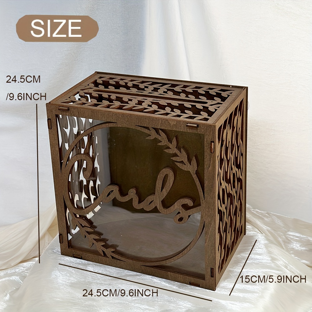 Caja de Madera Marrón para Tar - Wedding Card Box reseña y precio