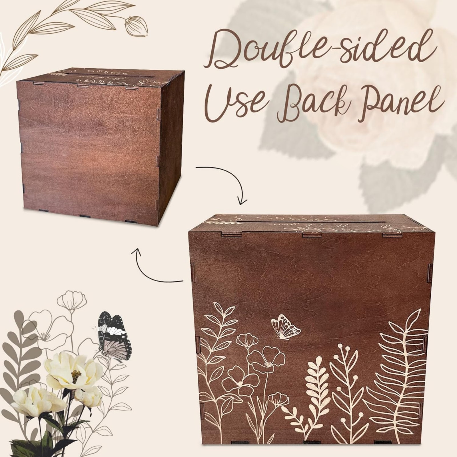 Caja de tarjetas de boda marró - Wedding Card Box reseña y precio